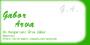 gabor arva business card